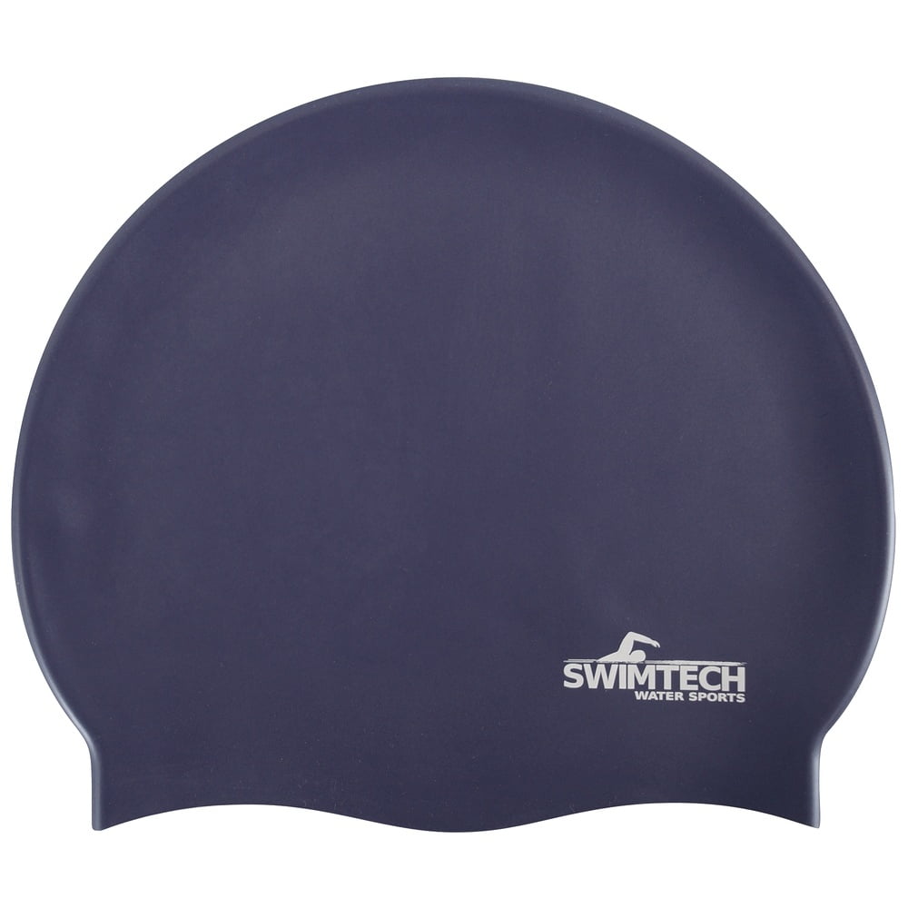 SwimTech Silicone Swim Cap - One Size - Navy