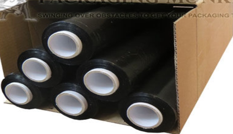 6 x ROLLS OF QUALITY BLACK PALLET STRETCH SHRINK CLING WRAP FILM *17mu WRAP*