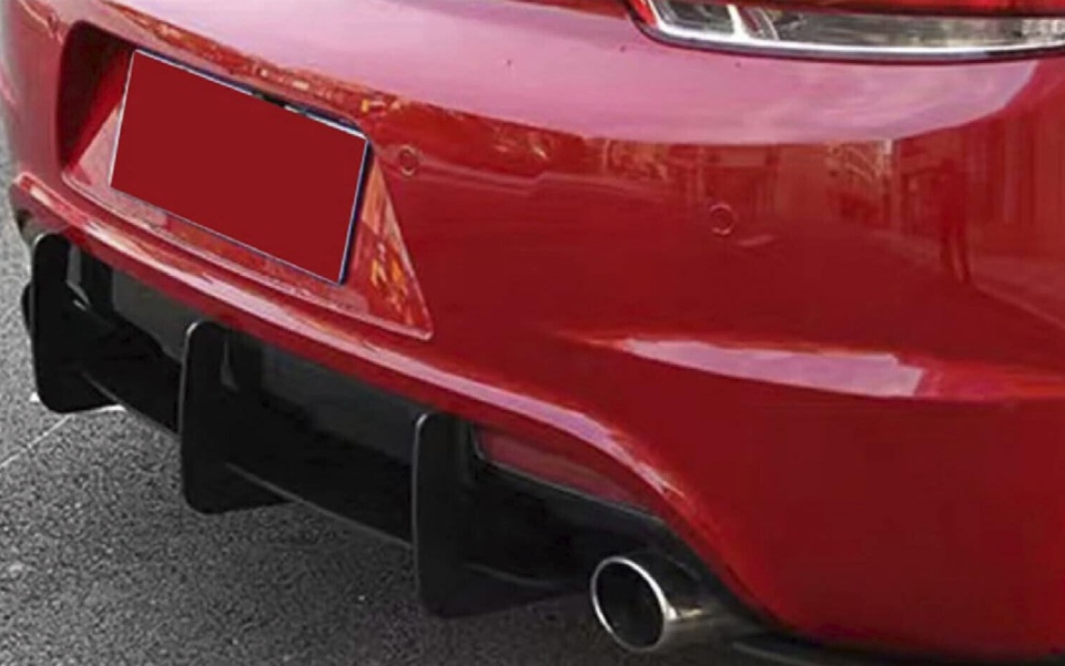 Rear Bumper Diffuser Splitter Gloss Black Fits VW Scirocco R 2008-2018