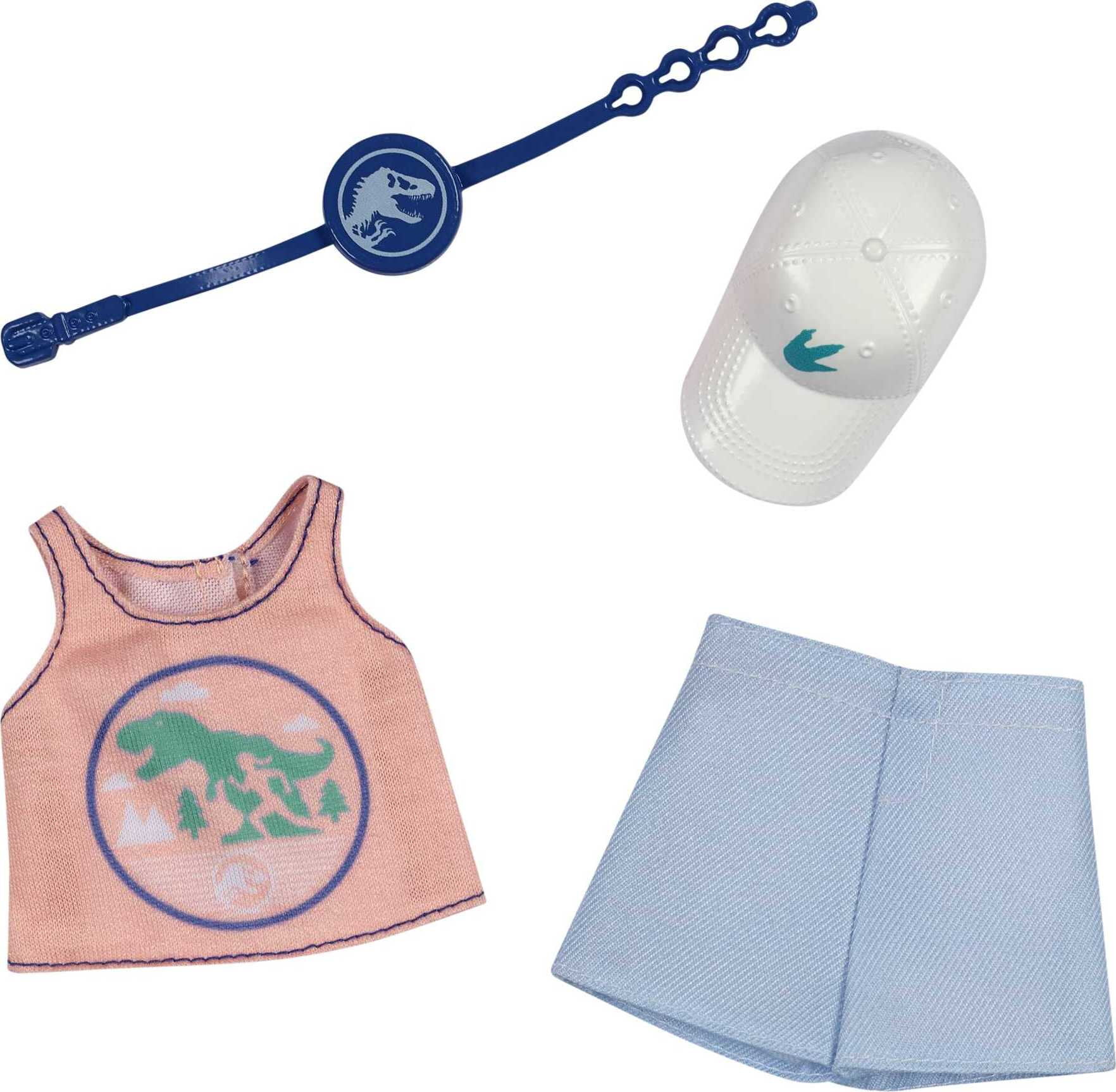 Barbie Jurassic World GRD46 Fashion Look Pack, Skirt, Vest Hat & Belt