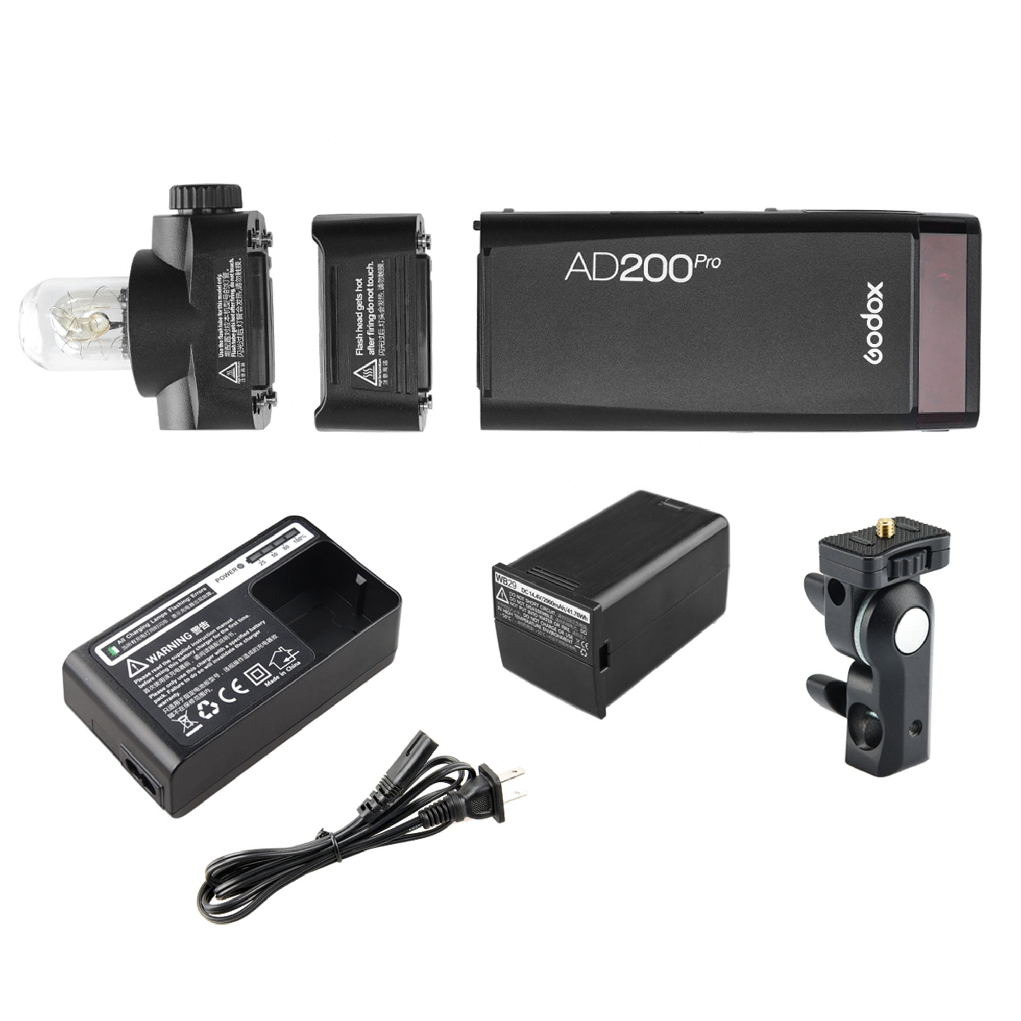 A - Godox AD200 Pro TTL Witstro Portable Flash Head Kit With Battery