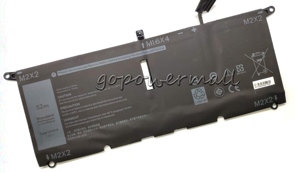 New DXGH8 battery For XPS 7390 9370 9380 52Wh 7.6V G8VCF DXGH8 H754V 451BCRE