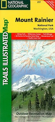 Mount Rainier National Park Map Trails illustrated national geographic