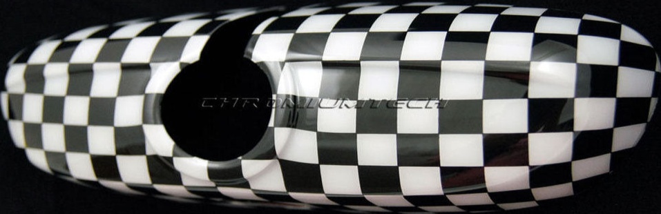 MK3 MINI F54 F55 F56 F57 F60 Chequered Flag Rear View Mirror Cover Manual Dim
