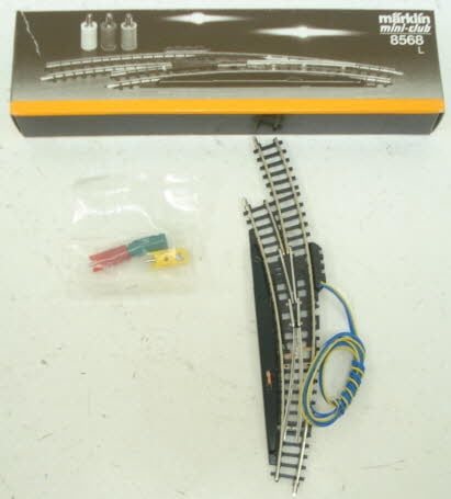 Marklin MN08568 Left Hand Curved Electric Turnout 195mm Radius 30 Degree Z Scale