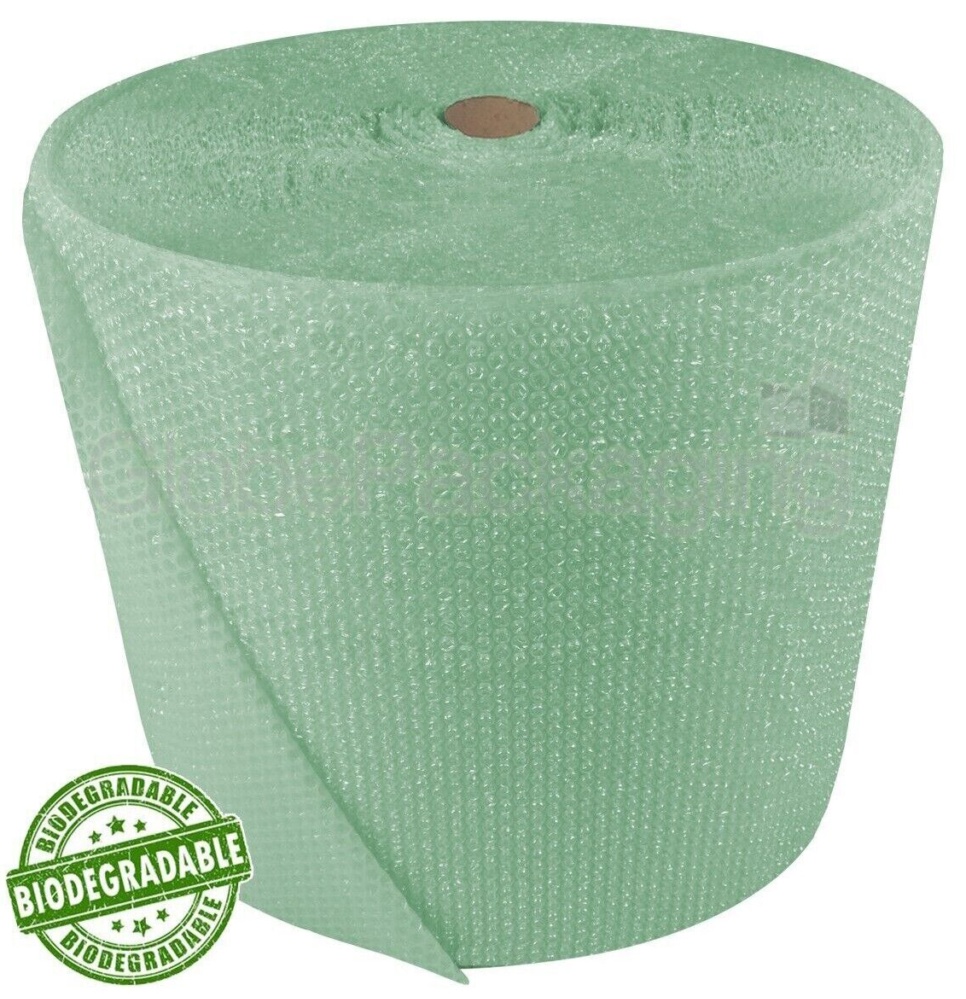 400mm x 10M ROLL OF STRONG BIODEGRADABLE GREEN BUBBLE WRAP - 100% ECO FRIENDLY