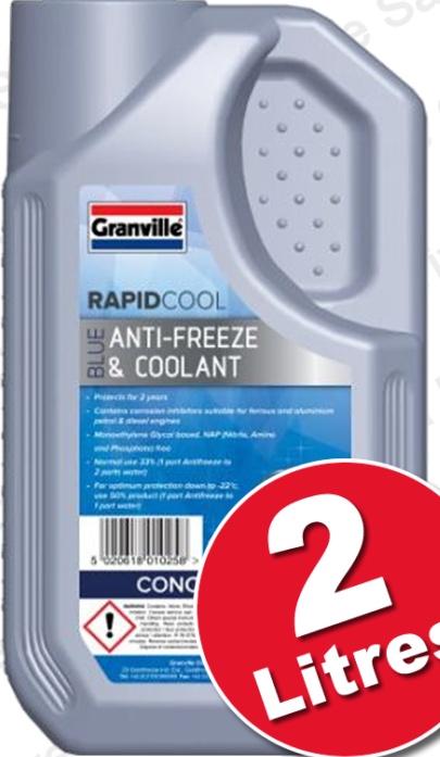 Granville Rapid Cool Concentrated Blue Antifreeze 2 Litre 1026