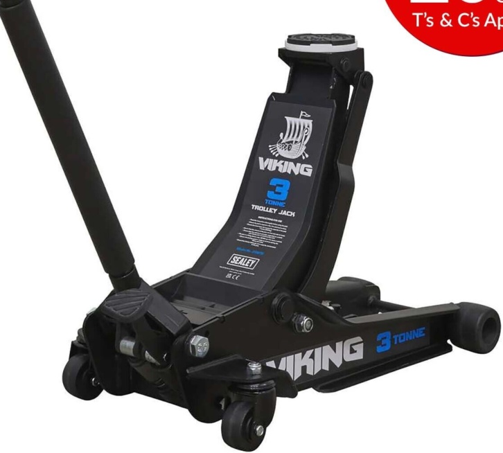Sealey 3100TB Viking 3 tonne Low Entry Trolley Jack Rocket Lift Garage Workshop