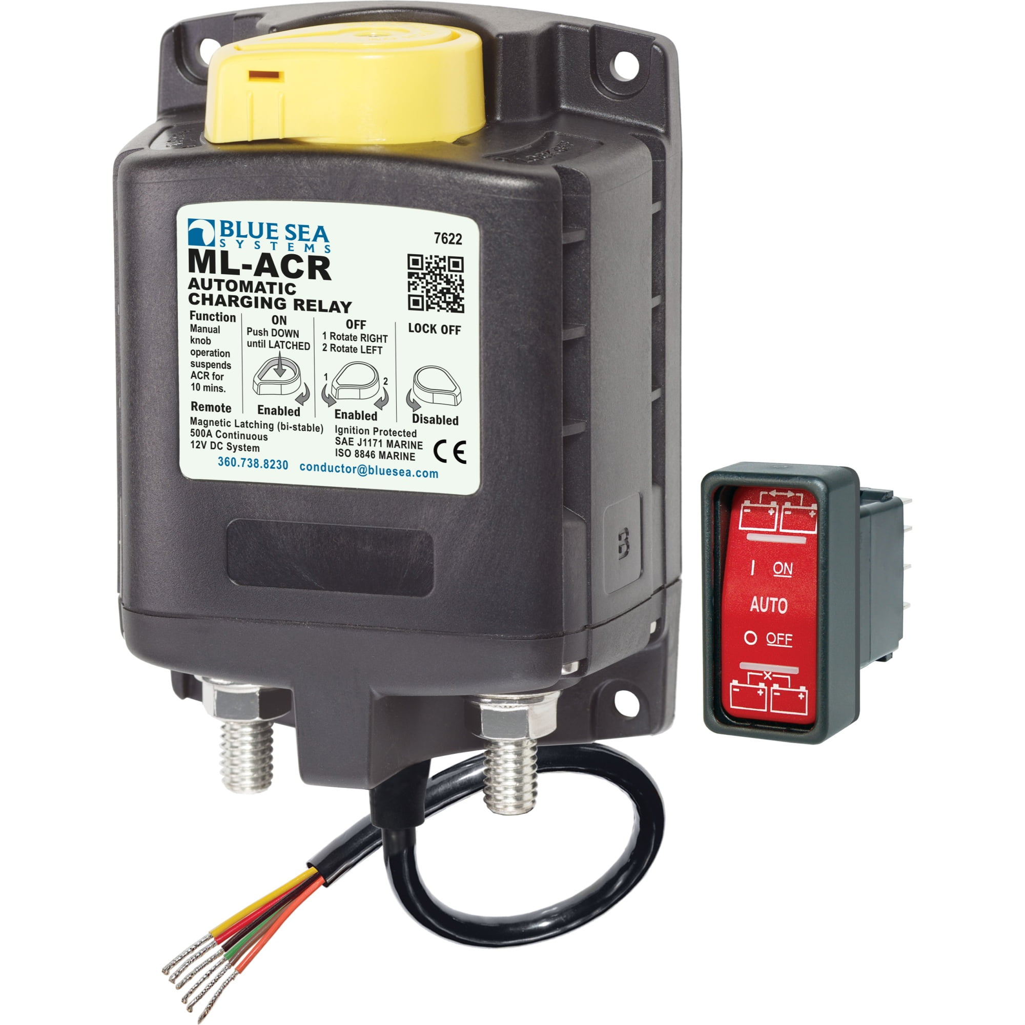 Blue Sea Systems 7622 ACR Automatic Charging Relay with manual over ride 12 volt