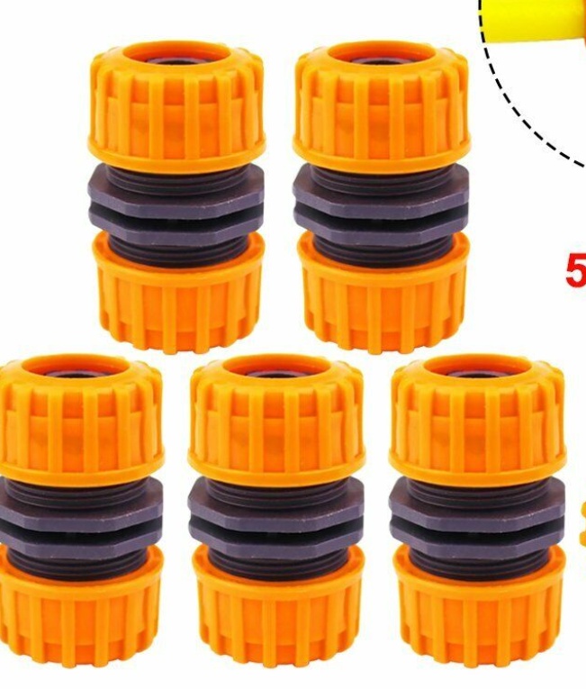 5pcs 1/2"" Hose Pipe Connector Garden Joiner Mender Extend Repair Adaptor Coupler