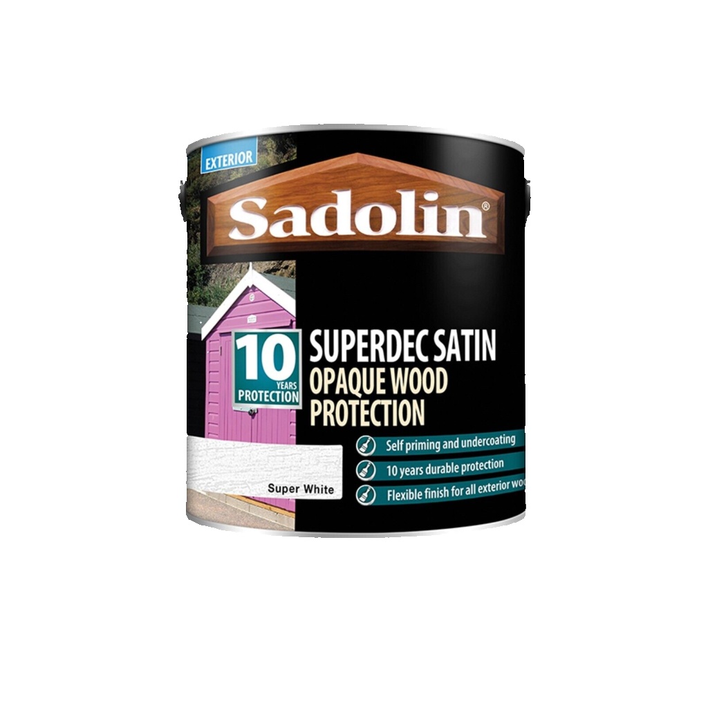 Sadolin Superdec Satin Opaque Wood Protection 2.5L Super White - Image 4