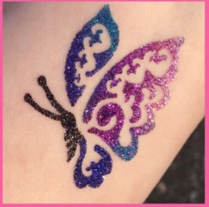 Girls Unicorn Glitter Tattoo Kit - Magical Unicorn Temporary Tattoo Stencils Set