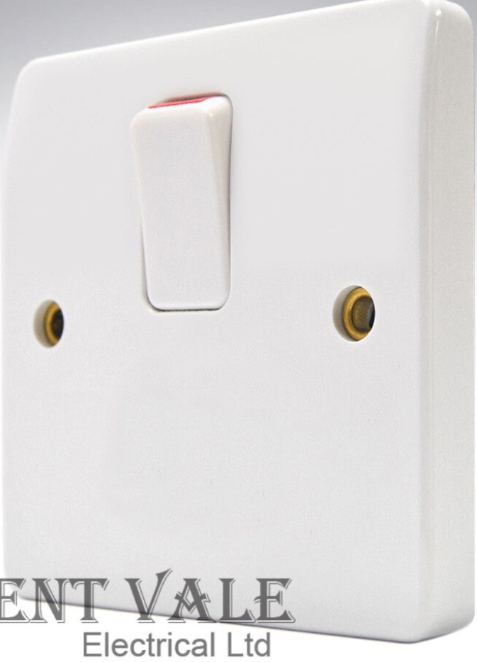 MK Logic Plus - K5403 WHI - 20a Double Pole Switch with Bottom Flex Outlet