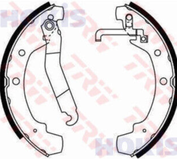 Rear TRW-OE GS8511 Brake Shoe Set for VW
