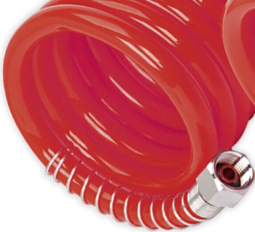Sealey AH10C-6 PU Coiled Air Hose with 1/4""BSP Unions 10m x 6mm